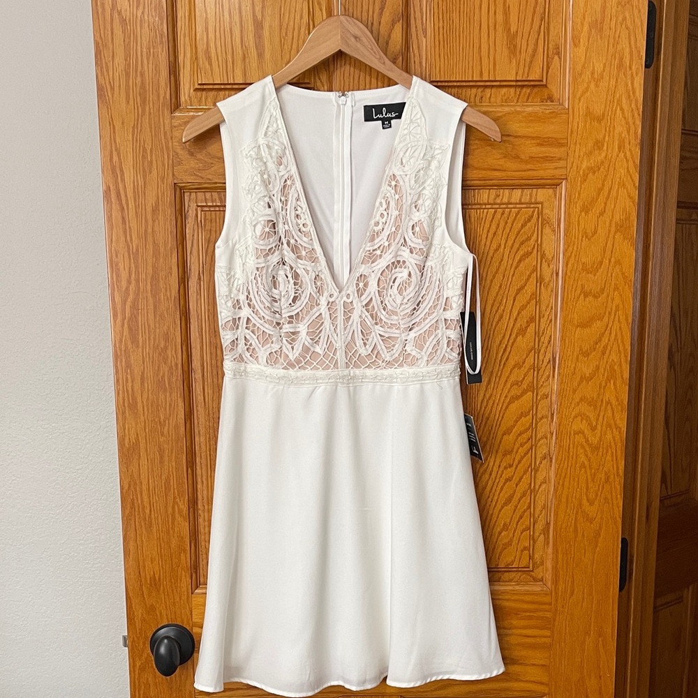 Lulu's Ivory Lace Detail Dress